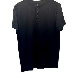 Thereabouts Top, Size Y-XXL-Husky, PTP 21”, Length 27”, Black, Button Neck Front